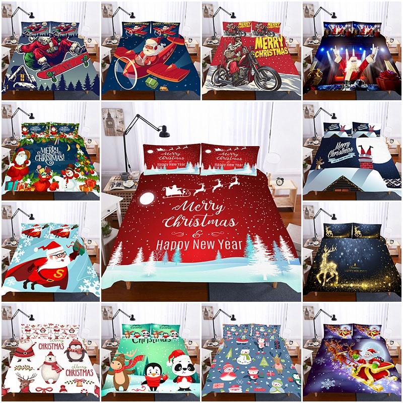 Weihnachtsmann Weihnachtsquilt Bettbezug-Set Mit Weichem Polyester-Material**