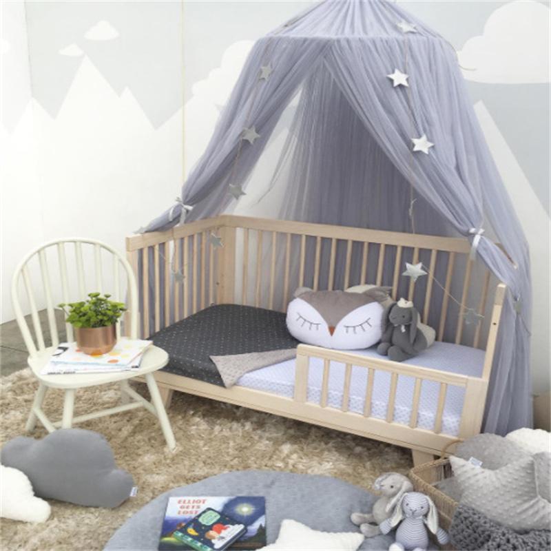 Rainbow Bed Canopy Lace Net Unique Pendant Play Tent Bedding for Kids Playing Reading with Children Round Dome Netting Curtains Baby Boys Girls Games