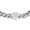 Emporio Armani solid color logo design stainless steel bracelet men's silver Silver F basic packaging-brand original box