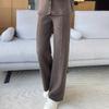 High-end Cashmere Temperament Wide-leg Pants Women's High Waist 100 Pure Wool Pants Loose Casual Straight Outer Trousers