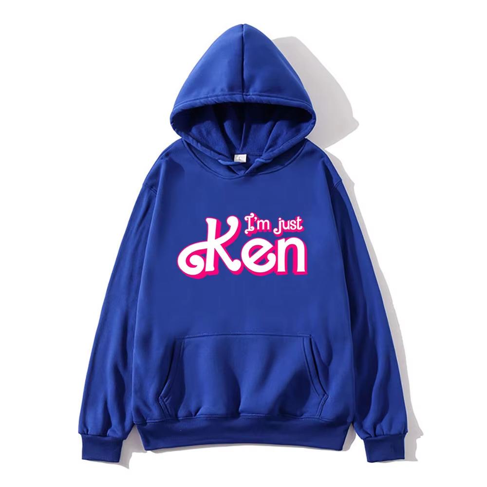 i'm Just Ken Ryangosling Hoodies Long Sleeve Casual Spring Sweatshirts With Pocket Hip Hop Pink Graphic Printing Sudaderas Mens