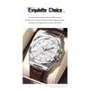POEDAGAR Fashion Man Wristwatch Waterproof Luminous Date Week Business Quartz Watches Leather Sport Clock Reloj Hombre