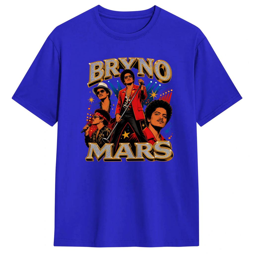 Funny Bruno Mars Chicago RoUnisextic Tour Rose TShirt Unisex O Neck Pure Cotton T Shirt Short Sleeve Tees Gift Idea Clothes