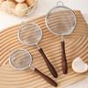 Wooden Handle Stainless Steel Small Colander Fine Mesh Oil Strainer Multi-Function Filter Mesh Flour Sifter Kitchen Baking Tools