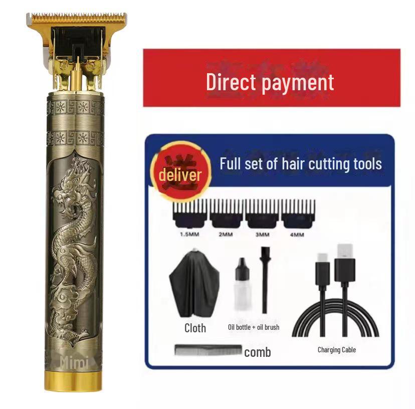 Buddha Kopf T9 Retro Elektrischer Haarschneider mit Schnitzmesser