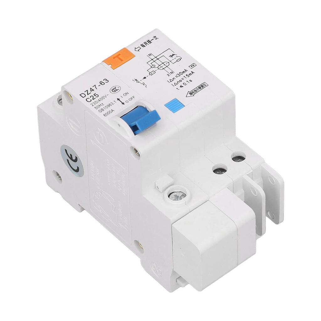 1P+N 25A AC jistič, zemní spojení, ochrana proti svodu proudu 400V DZ47LE‑63 C25
