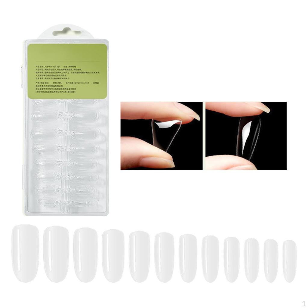 240 Pieces Fake Nails Tips Artificial Manicure with Box Soft Women Girls Elegant Clear Press On