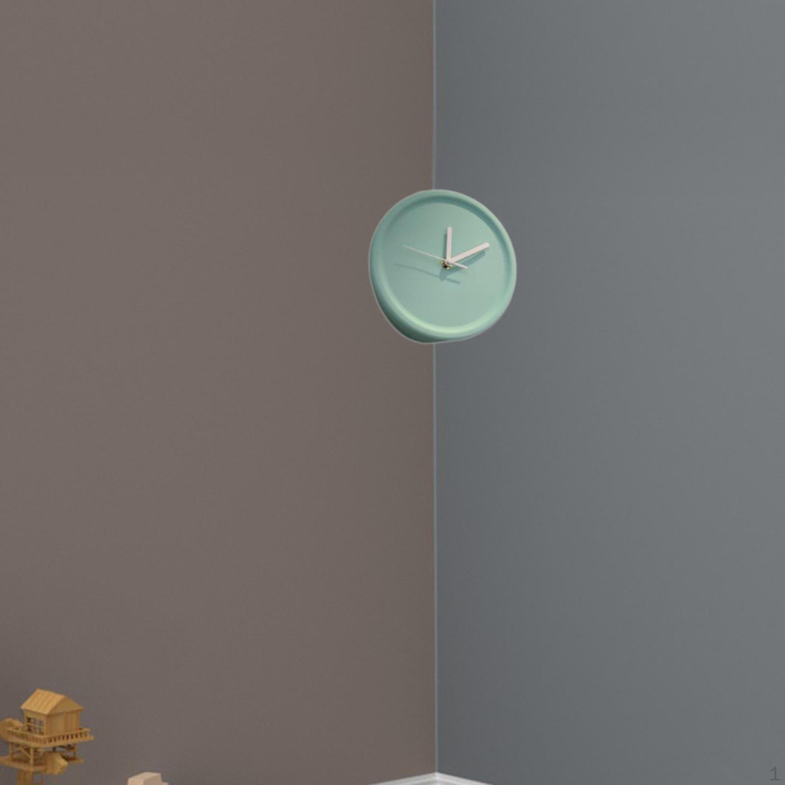 

Внутренние угловые настенные часы, декоративное художественное украшение для столовой общежития мятный зеленый