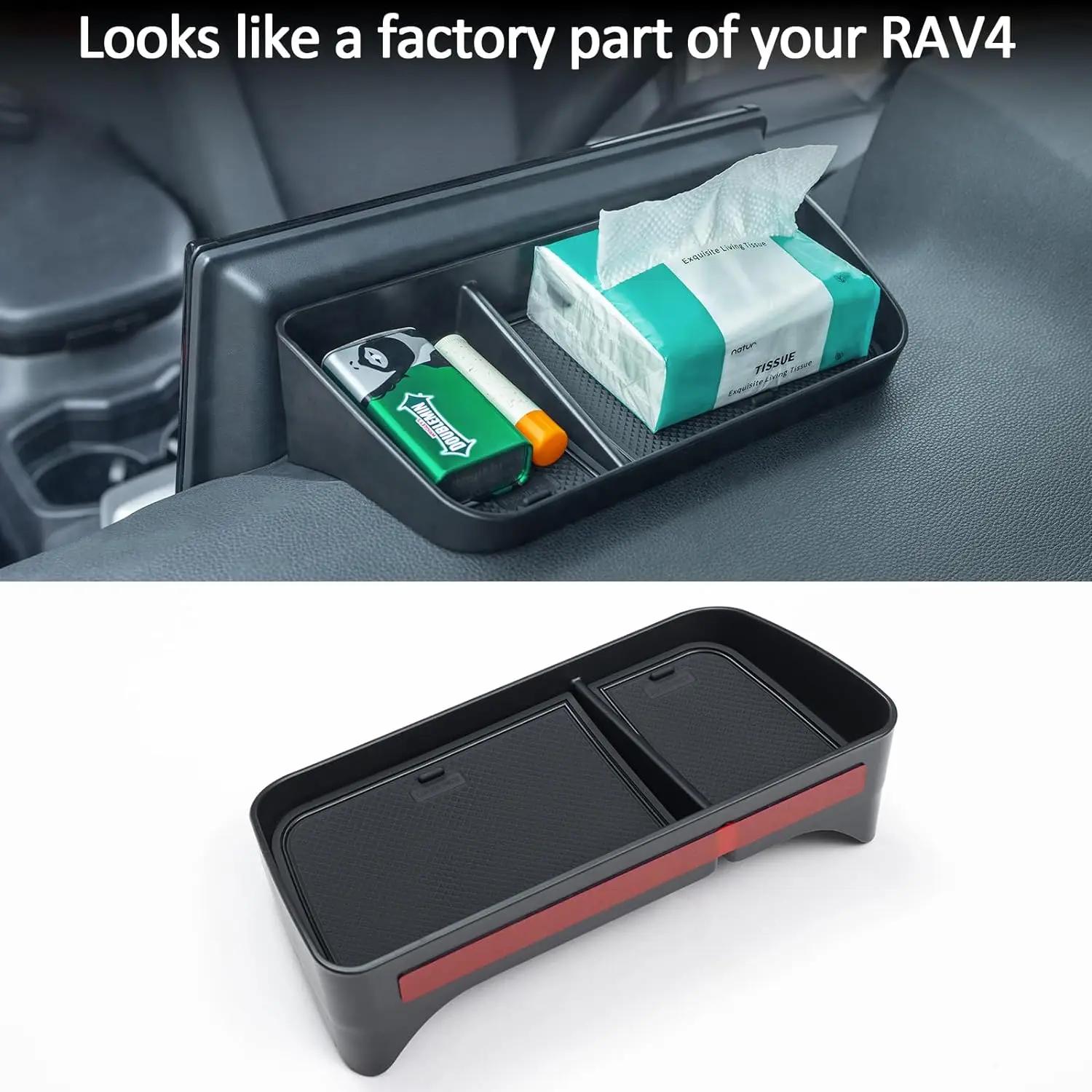 Dash Center Console Tray Compatible with -2025 Toyota Rav4 Accessories Solid Plastic Tissue Sunglasses Holder Rav4 Dash Box