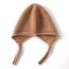 Women's Sweet Pure Cashmere Knitted Hat - Cozy Autumn & Winter Ear and Face Protection with Pigtail Back Slit