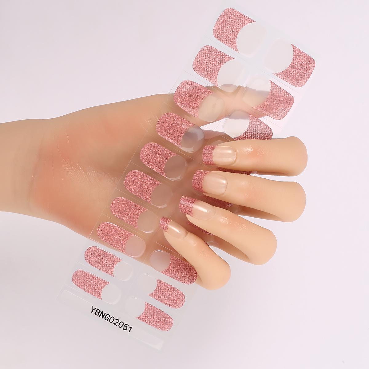 20 Strips Franse Duurzame Semi-Cured Gel Nagellak Stickers UV voor Langdurige Draagbaarheid en Glans