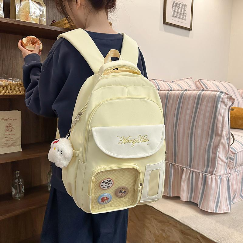 Duża pojemność plecak szkolny damski uczniowie gimnazjum japoński uroczy przezroczysty torba na ból styl ins lekki plecak dla licealisty trend