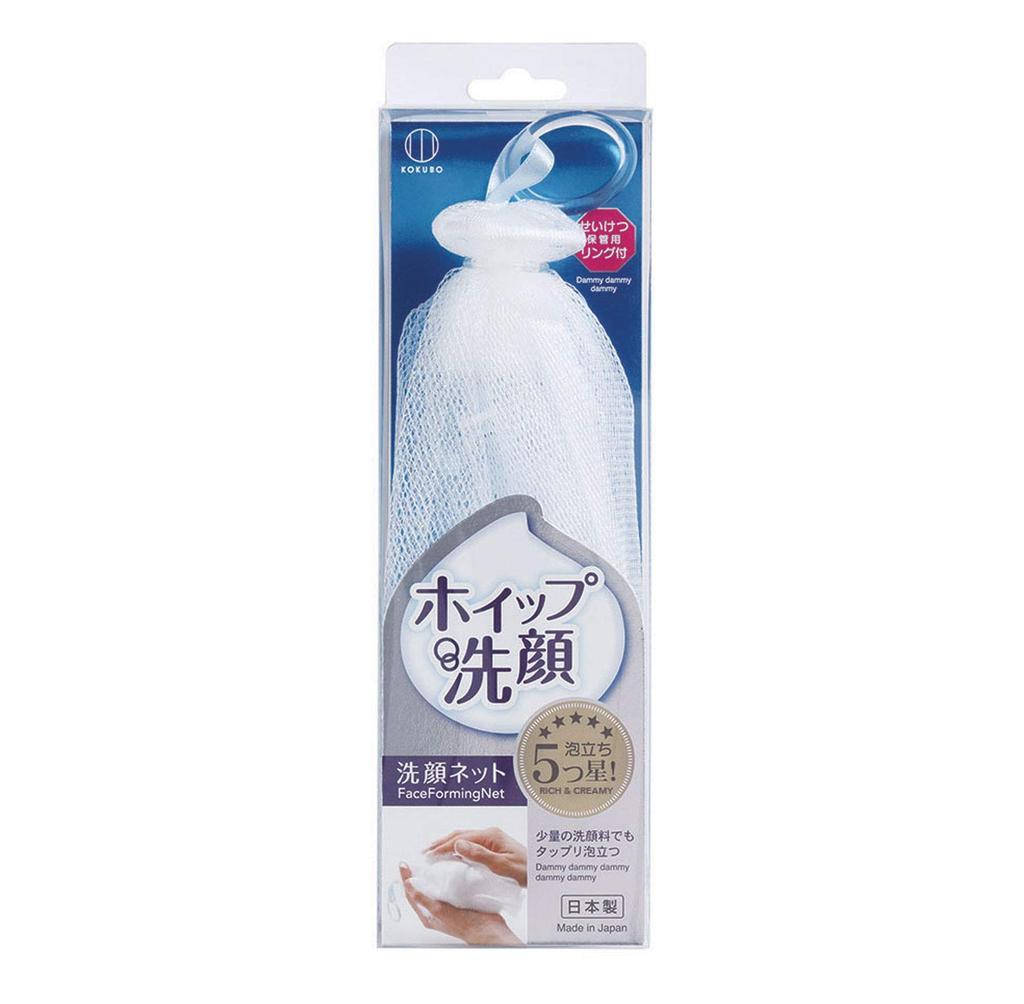 Kokubo Industries Face Wash Foaming Net Whipped Face Wash Face Wash Net Wall Hanging Creamy Foam X X (with Ring) 6.6 20.3 3.8cm