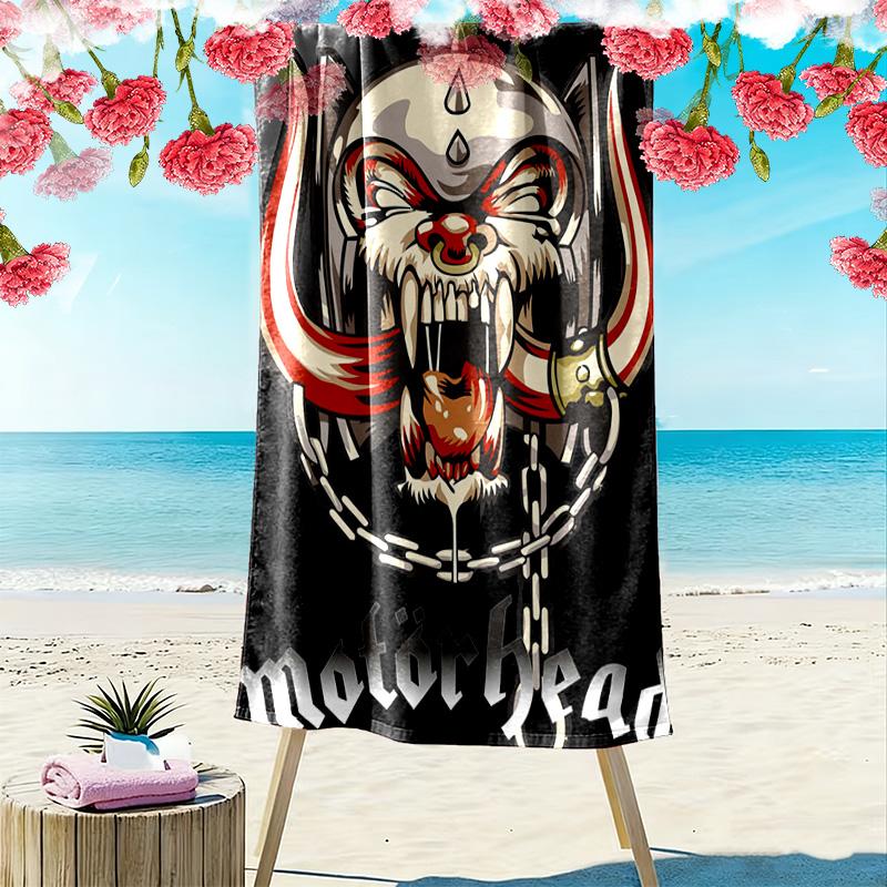 Skull and Chains 2D Flat Print Beach Towel, Large Soft Quick Dry Towel for Beach Camping SwimmingZSTJ0915291