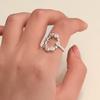S925 Sterlingsilber Zirkonia Herzring für Damen - 2025 Minimalistisches Offenes Design