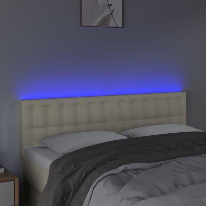 Tête de lit - MAISON EXCLUSIVE - 144x5x78/88 cm - Similicuir - LED intégrée multicolore - Hauteur réglable