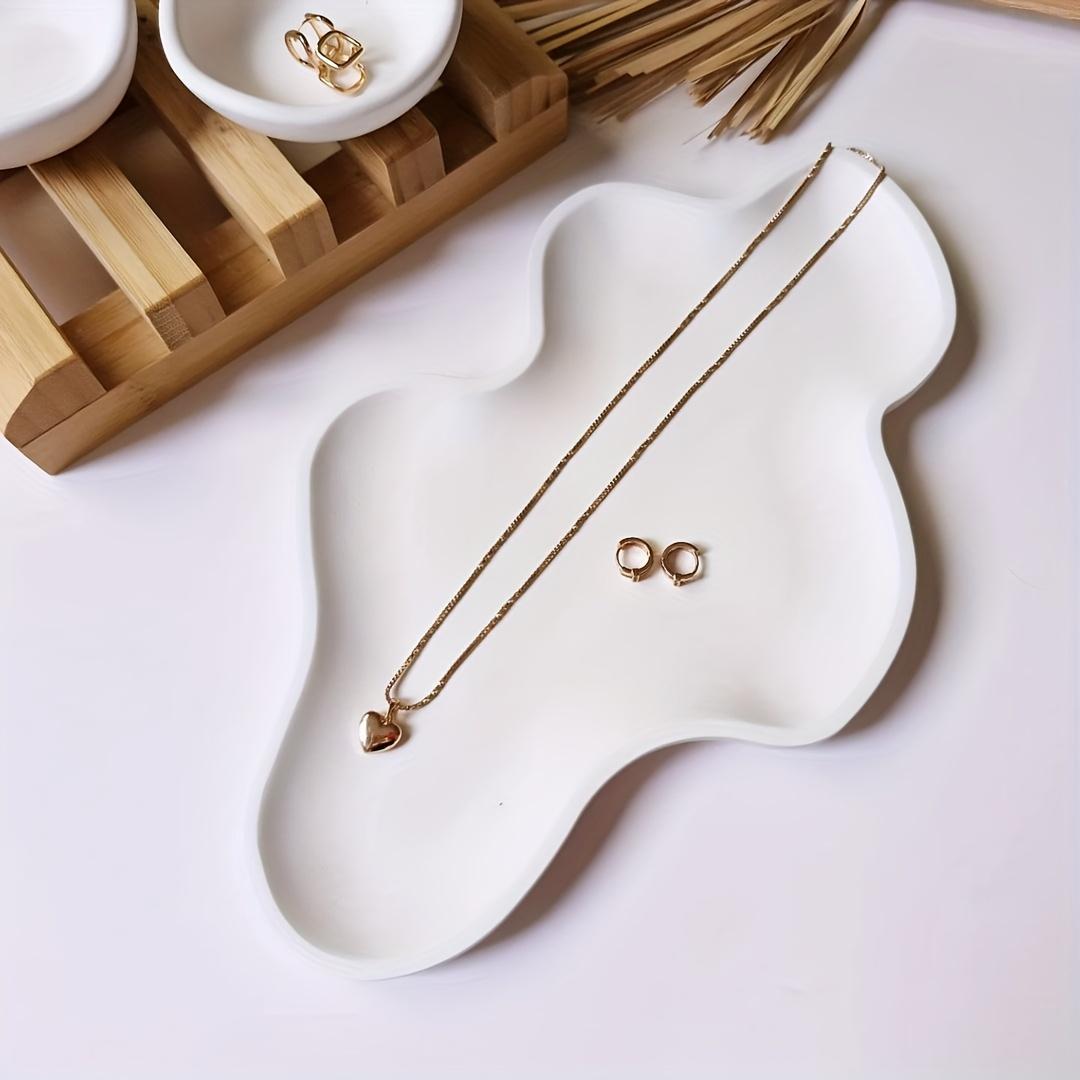 

Cloud Shape Irregular Tray Creative Storage Container for Jewelry Home Decor Candle Holder Other Shapes Holiday Gift Tray белый