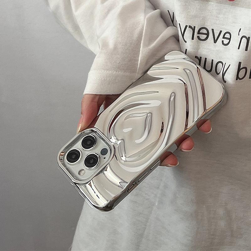 Retro Folds 3D Love Heart Case For For Iphone 13 11 12 14 1 16 17 Pro Max 17 Air Soft Shockproof Cover Bumper