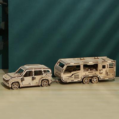 3D RV Cars Wooden Puzzle Toys Kids Construction Kit Model To Build for Adult Gift DIY Hands-on Ability Trailer Campervan Jigsaw