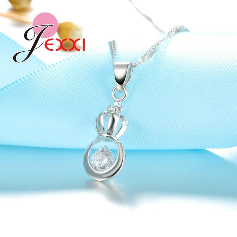 Original Design Fashion Brand Jewelry Set For Lady 925 Sterling Silver Color Color CZ Pendant Necklace Earrings Sets For Women