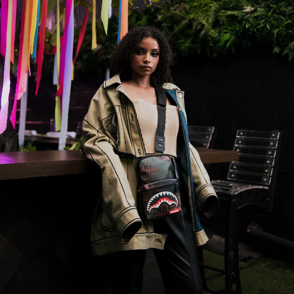 New SPRAYGROUND Polyester Casual Bag, Crossbody Bag Unisex Army Green W0835403