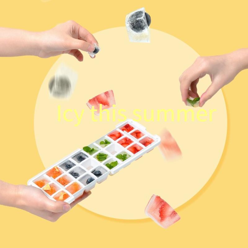 New Press Silicone Ice Cube Tray Easy Release Ice Maker Mold for Home Kitchen Freezer Storage Box Ice Making Tool