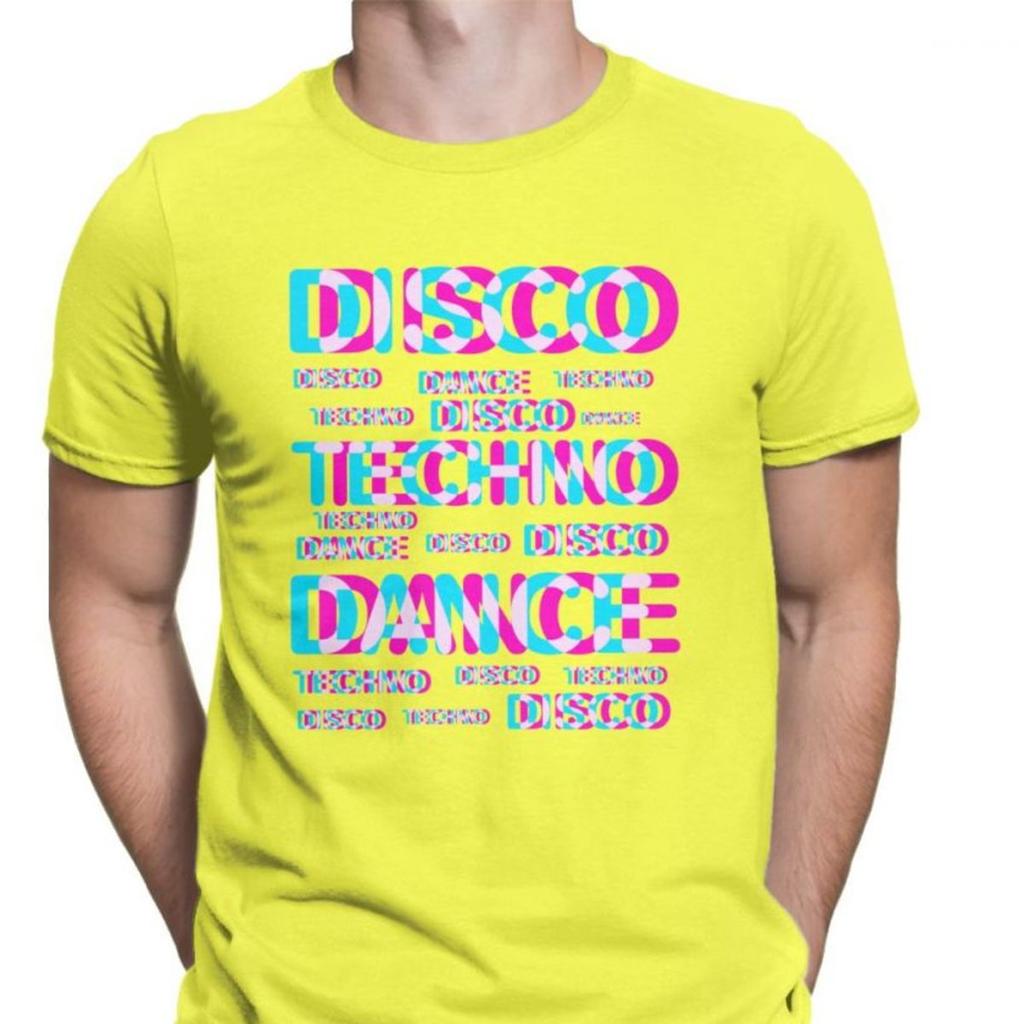 Disco Dance Techno T Shirts Men Cotton Novelty T-Shirt Music Audio Trance Hardcore Tee Fitness Clothes Christmas Day
