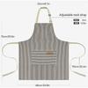 White Black Striped Man Woman Home Restaurant Kitchen Baking Nail Bib Oil Repellent Work Apron 2 Pockets Adjustable Clean Apron