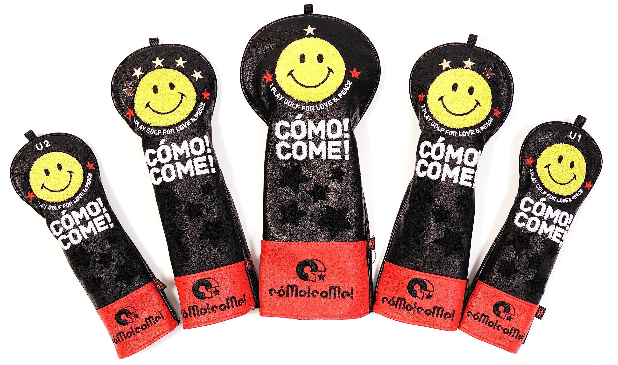

Набор чехлов для головы ComoCome Crown Smiley Face Wood x x 2 Star 5 предметов Драйвер/Фервей 2/Гибрид (Любипи (черный))
