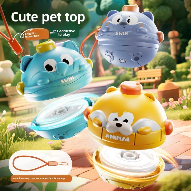 Cartoon Hamster Elefant Kaninchen Kreisel mit Druck- und Kollisionsfunktionen für interaktives Eltern-Kind-Spiel