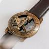 Mosiężny zegar słoneczny Kompas na nadgarstek Vintage Skórzany pasek Zegarek nawigacyjny Wystrój domu