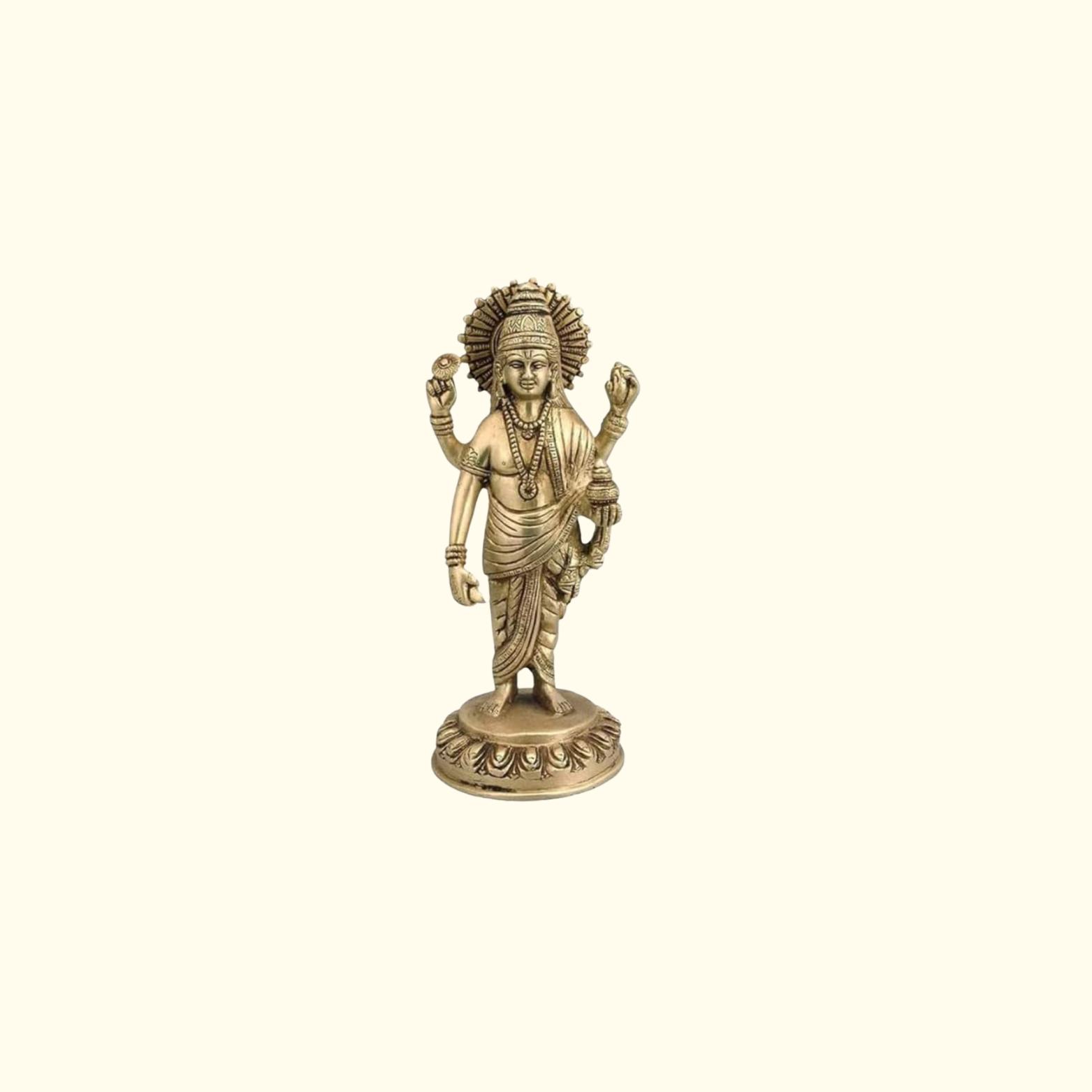 Lord Dhanvantri Ji Statue, Premium Finished Figurine, Decorative Showpiece