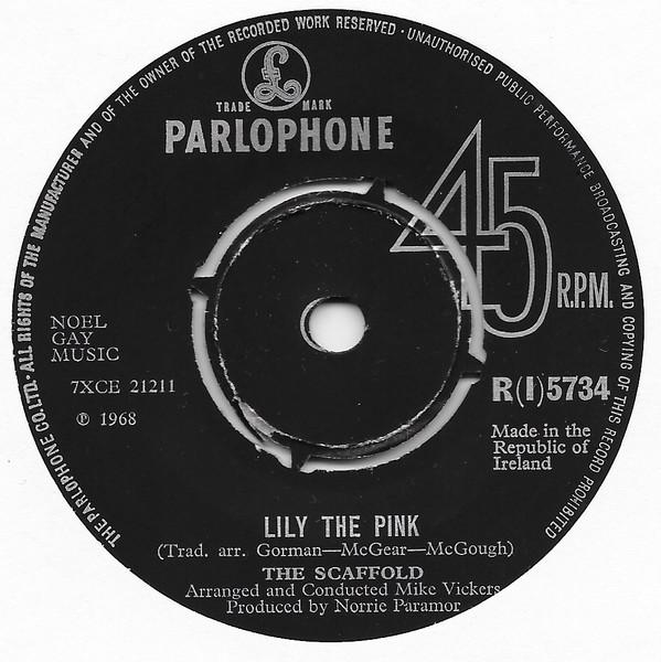 

7inch Record SCAFFOLD - Lily The Pink R5734 Parlophone 1968 Ireland Pop Used