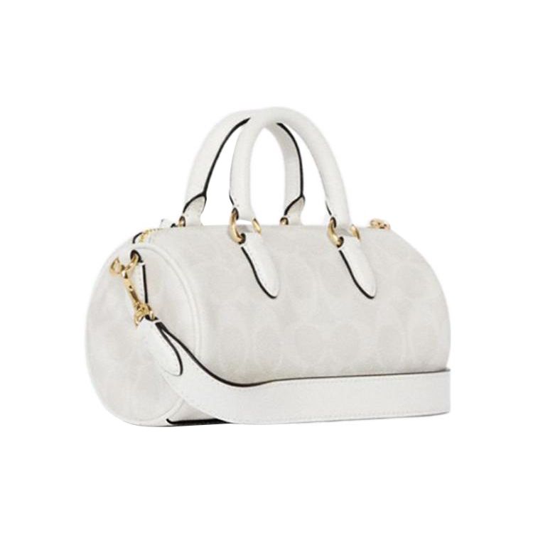 Coach Lacey 20 Classic Monogram Zip Closure Shoulder Crossbody PVC Handbag Small Women Handbags White Glacier-White CK689-IMRFF