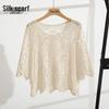 Women's Hollow Out Batwing Sleeve Knit Top