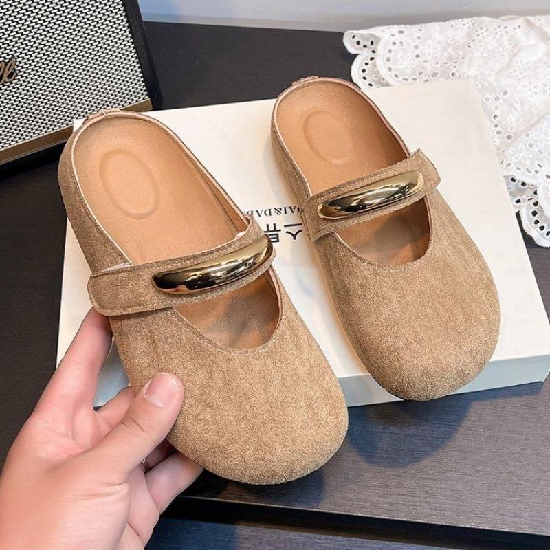Slippers women wear new soft-soled bag head half slippers with skirt and lazy slippers