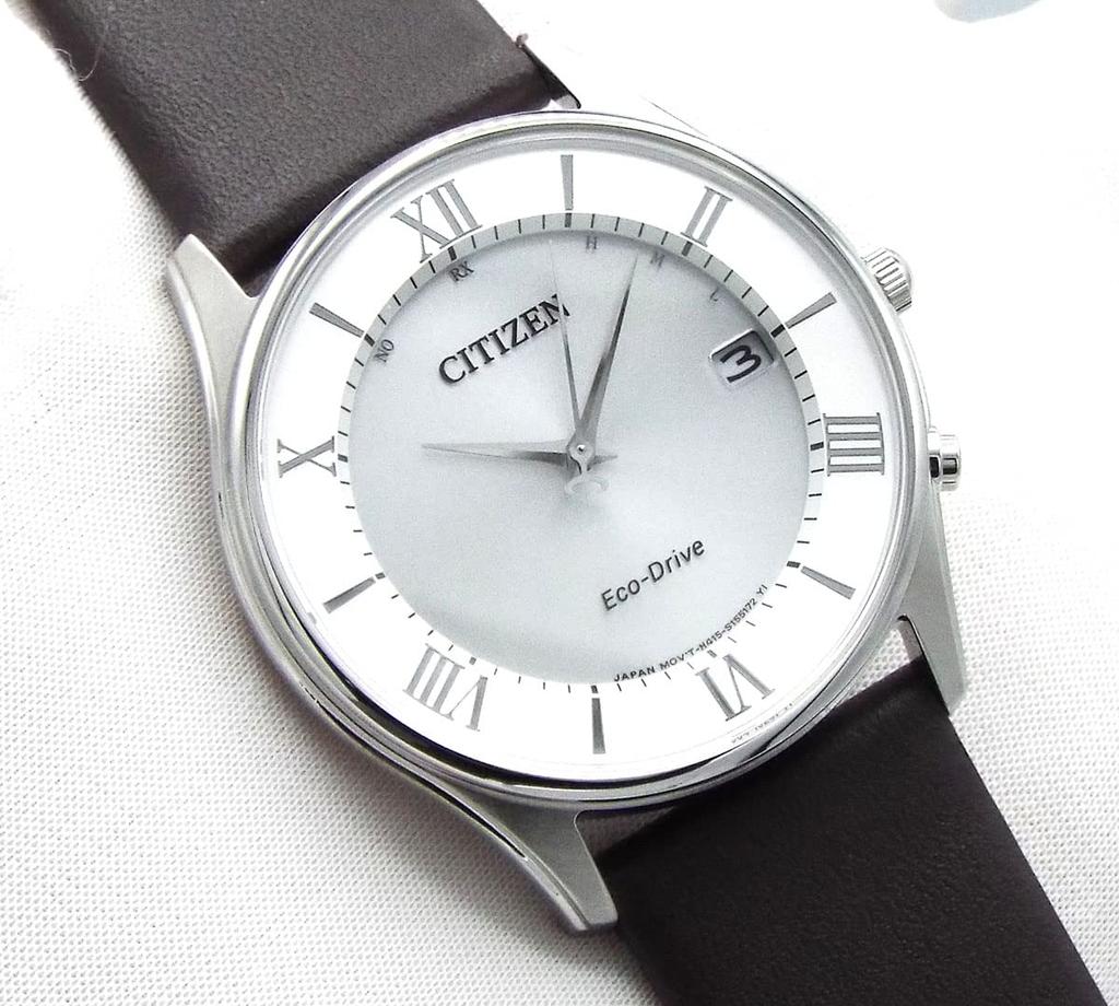 Citizen Eco-Drive Radio-Controlled Watch Men's CITIZEN Solar with Genuine Leather Strap and Replacement Strap AS1060 (Silver)