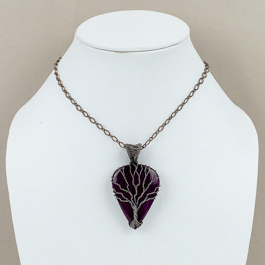 Purple Labradorite Handmade Copper Wire Wrap Jewelry Pendant 2.56" l6C07