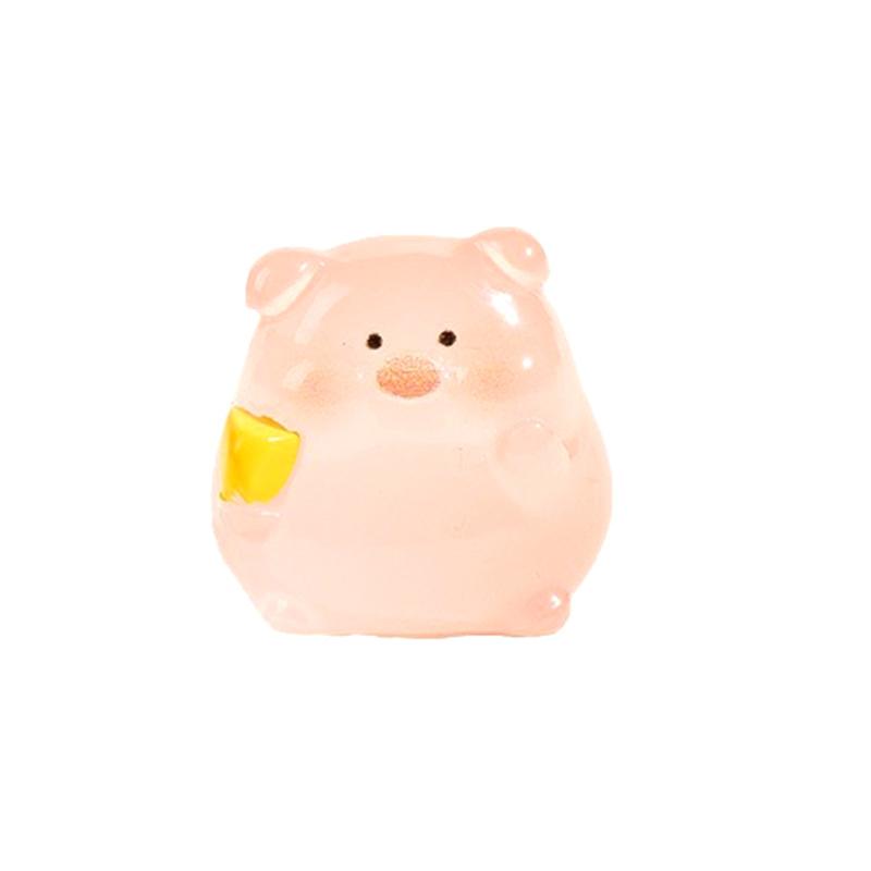 Светящийся мультяшный маленький розовый поросенок Diy аксессуары кремовый клей брелок — фото 5