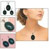 Onyx Green Pendant Set Earrings Jewelry Gemstone Handmade Ethnic