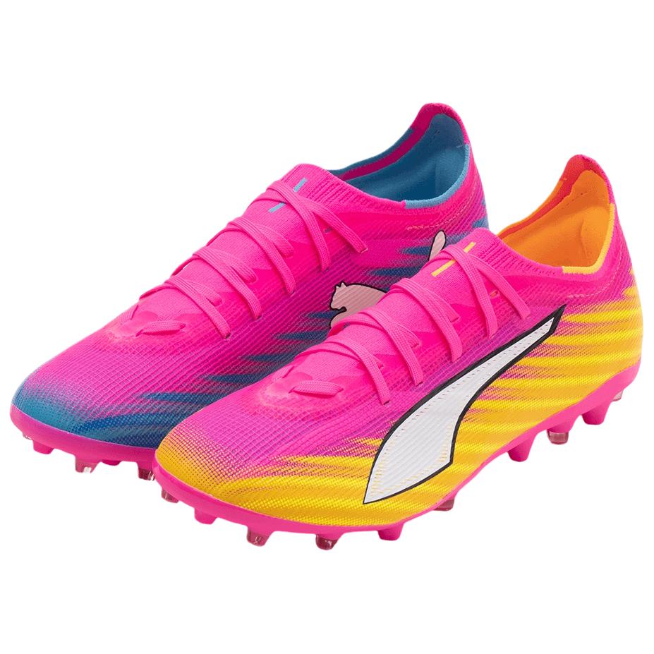 Puma Ultra 6 Match Comfortable Durable MG Soccer Shoes Unisex sneaker Pink Yellow Blue 108972-05