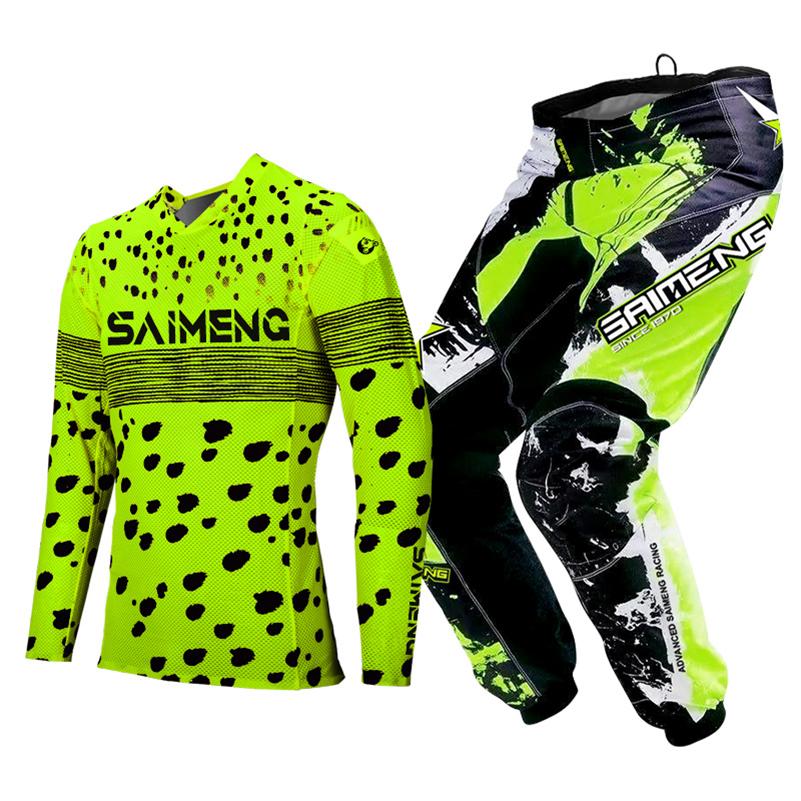 motocross gear set for kids Youth Jersey Pant Kits child green Motorcycle black 3 4 5 6 7 8 9 10 year Off-road suit blue orange Enduro cross boy girl