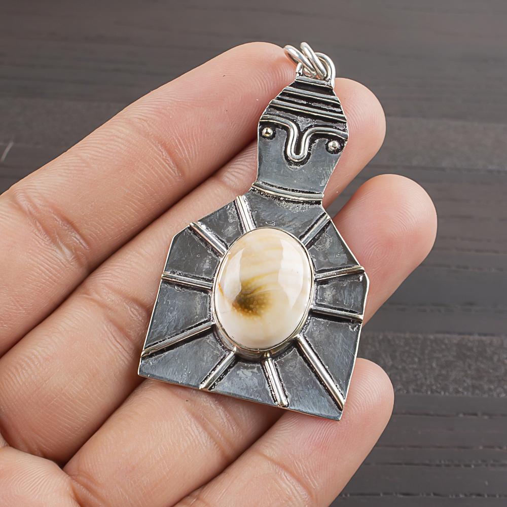 Natural Shiva Eye Gemstone 925 Sterling Silver Jewelry Designer Pendant 2.2  AJP-1953