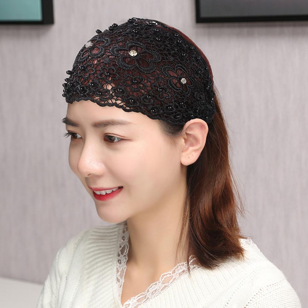 Women's Hair Bands Plum Hollow Wide Edge Anti-Slip Cover White Hair Accessories