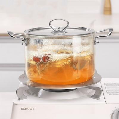 Olla de Cocina Transparente de Acero Inoxidable 2.5/3.5/4.5L Olla de Sopa de Vidrio Herramientas de Cocina
