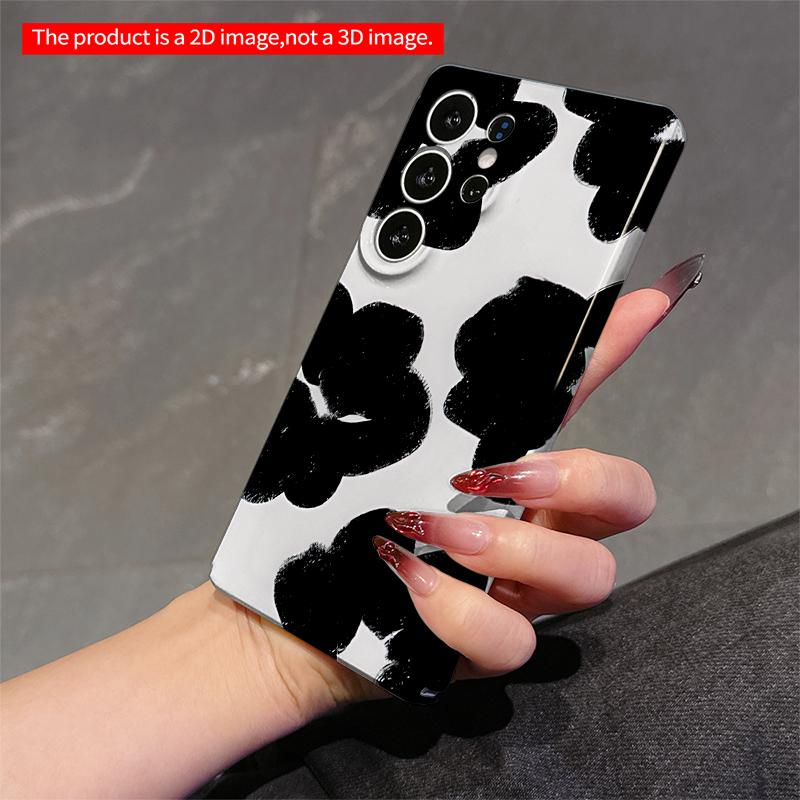 2DFlat Samsung phone case Floral Black & White Phone Case Applicable to Galaxy S23 S24 S25ULTRA S26 A12 A14 A15 A16 A54 A55