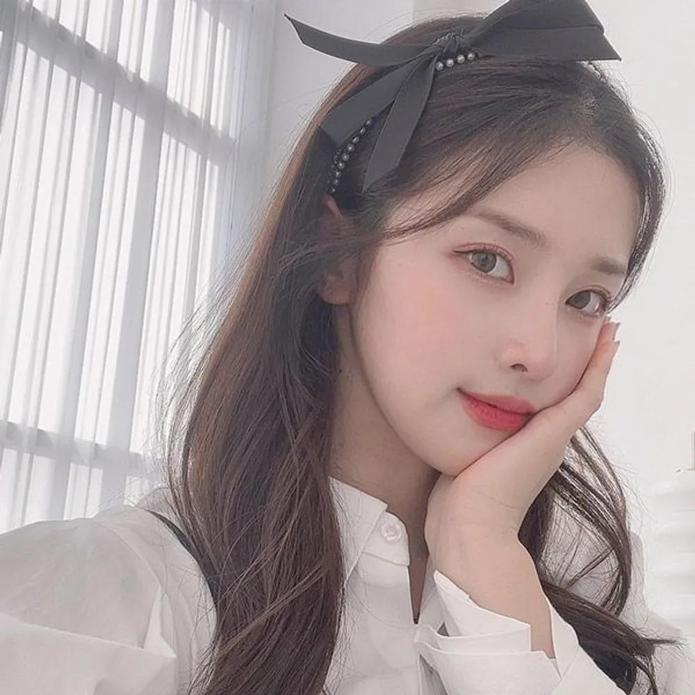 Rosa Ribbon Handmade Hairband (22HB011) Pearl