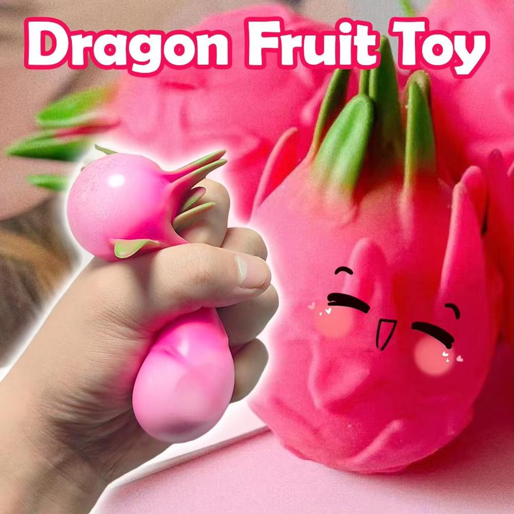 Simulation Fruit Dragon Fruit Squishy Stress Ball  Squishy Squeeze Stress Reliever Fidget Sensory Toy Gift