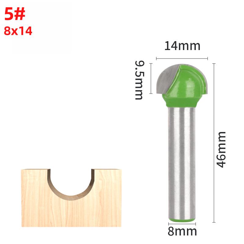 8-Pattern Round Bottom & Head Woodworking Milling Cutter, Grooving & Trimming Router Bit for Engraving & Bakelite Milling