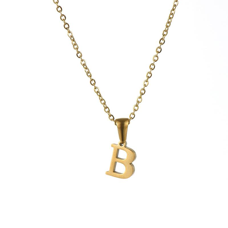 26 Letter Necklace Women's 18K Simple Fashion Non-fading Pendant Jewelry 2026